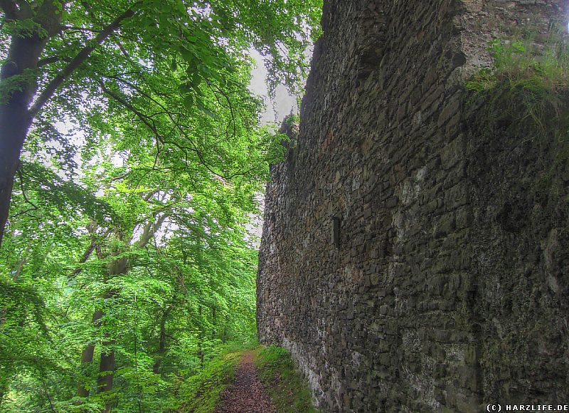Mauer der Burgruine Questenburg